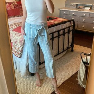 Crop Blue Stripped Pants Size 2